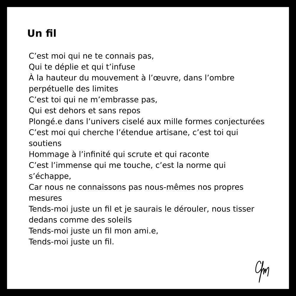 Poème Un fil