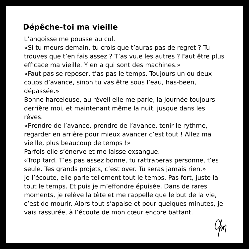 Poème Dépêche-toi ma vieille
